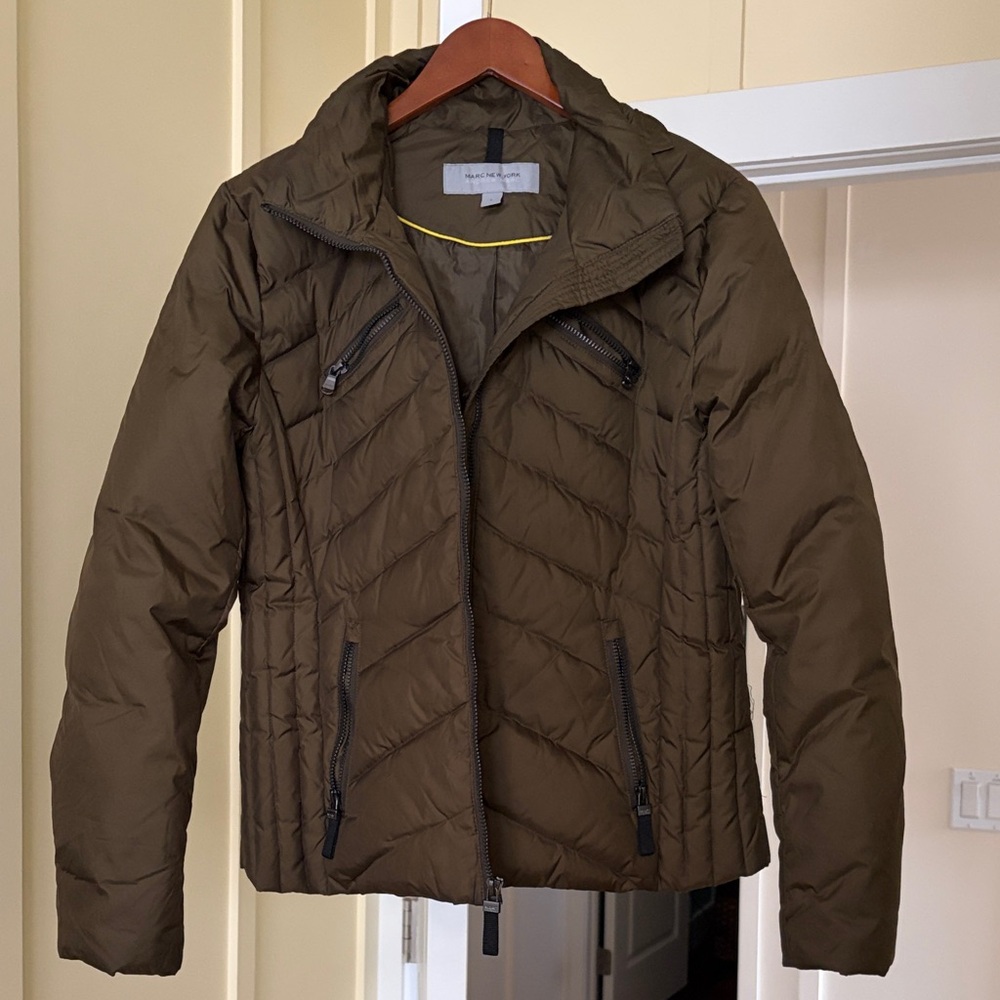 Andrew Marc New York Brown Quilted Jacket Large